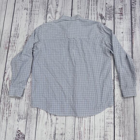 Chaps Easy Care Blue White Check Dress Shirt Men’s XL Wrinkle-Resistant - Picture 2 of 8